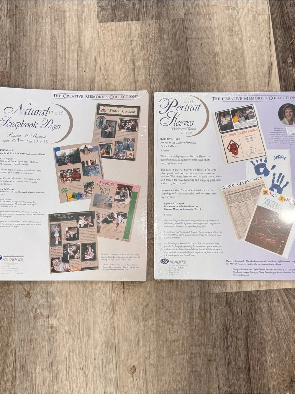 Creative Memories Natural Scrapbook Pages & Portrait Sleeves 12X15